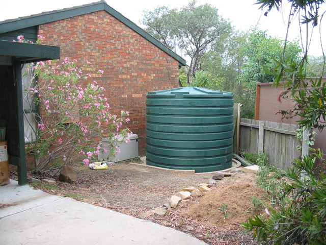 This 10,000 litre tank! He wants to punp this water into the laundry room to use for washing clothes.